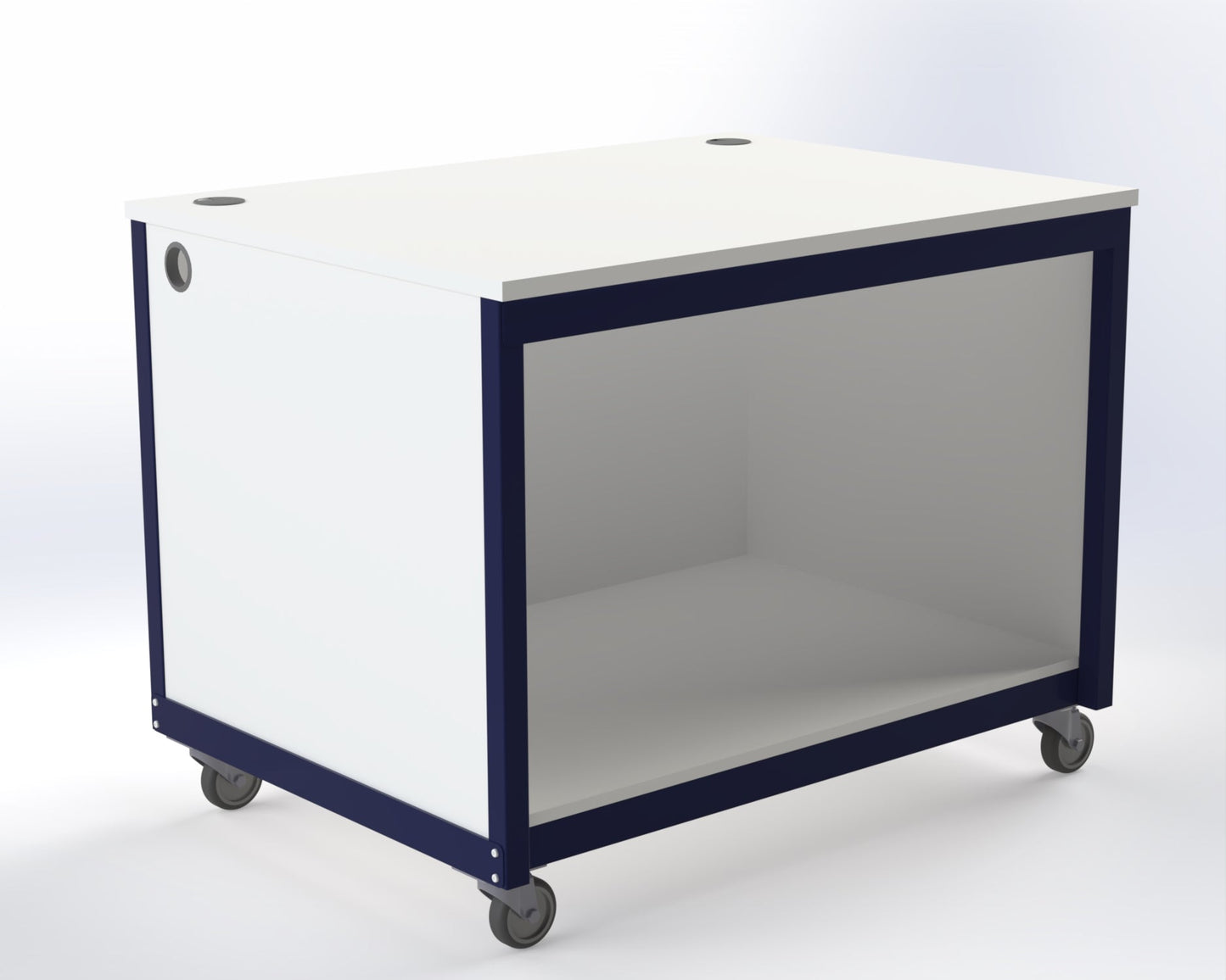 1200 x 900 Packing Station with Open Storage and Castor Wheels - Makestation Projects Ltd