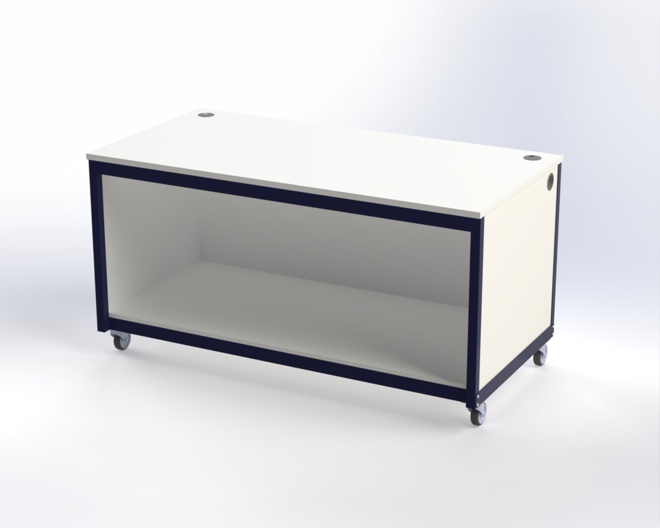 1800 x 900 Packing Station with Open Storage and Castor Wheels - Makestation Projects Ltd